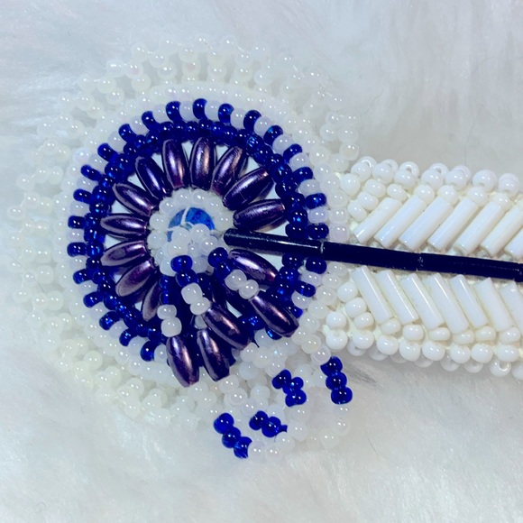 💝 Native American Beaded Hair Clip Barrette Handmade - Picture 3 of 3